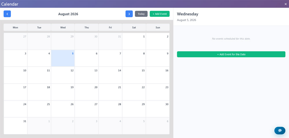 Thia Aide Calendar