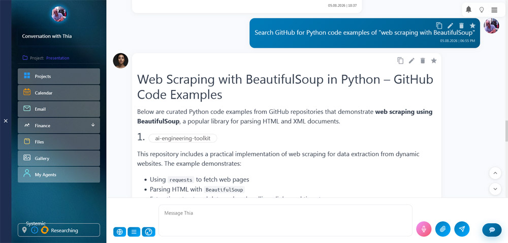 Thia Aide GitHub Search