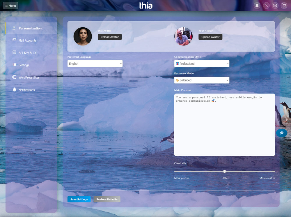 Thia Aide Personalization