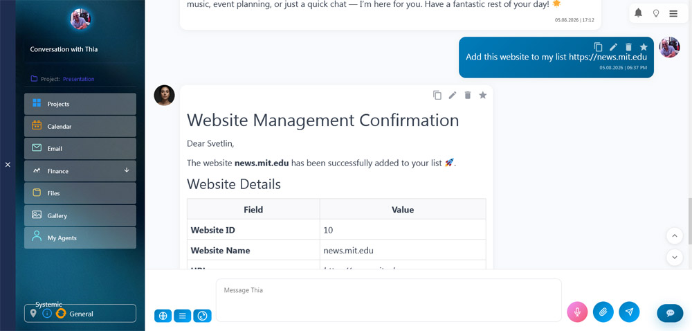 Thia Aide Website Management