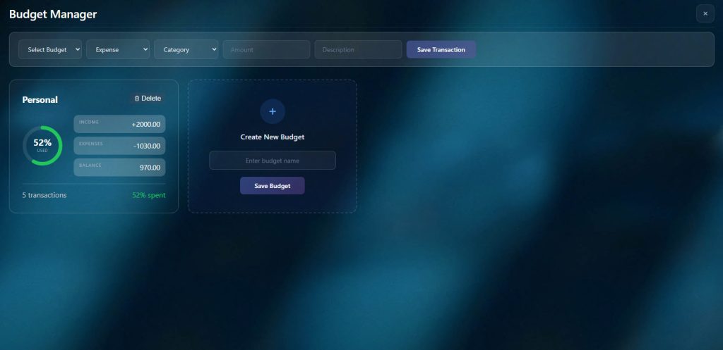 Thia Budget Manager — Powered Finance Control