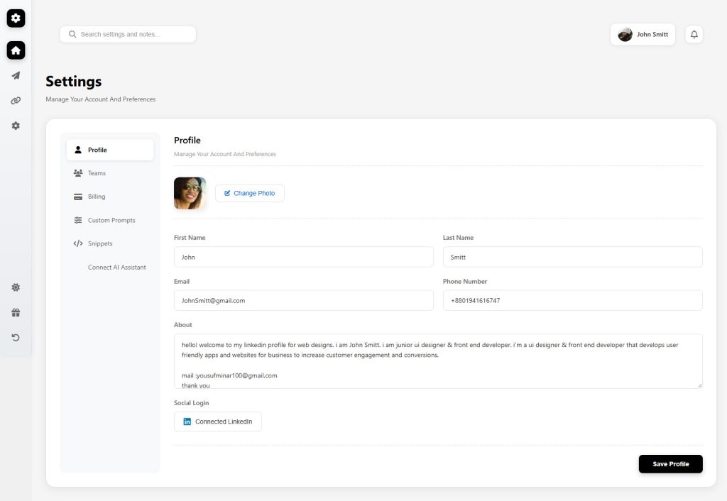 Account Dashboard Website Design Template