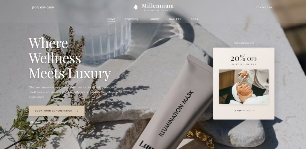Cosmetics Store Hero Section Website Design Template