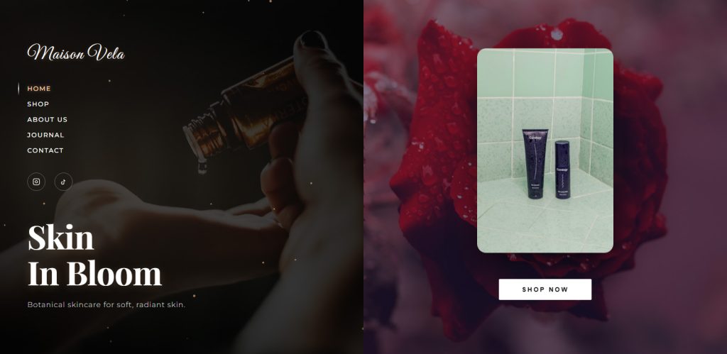 Cosmetics Store Hero Section Website Design Template