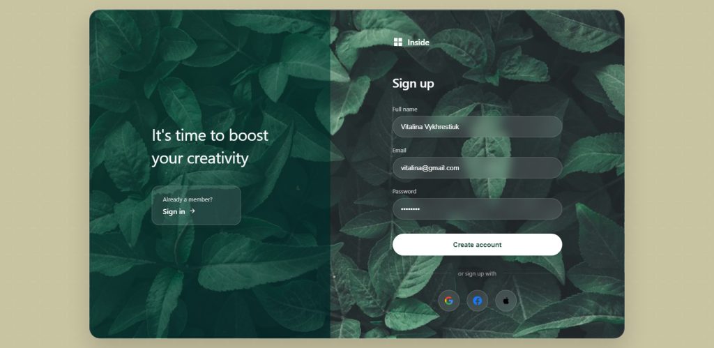 Sign-up Form Website Design Template