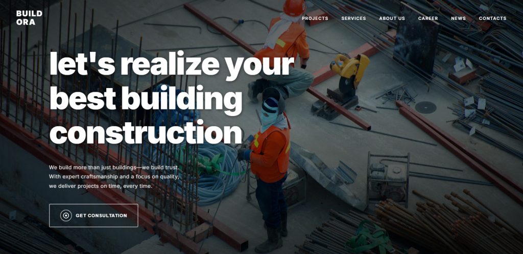 Construction Hero Section Website Design Templates