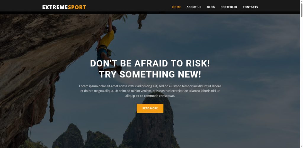 Extreme Sports Website Design Templates