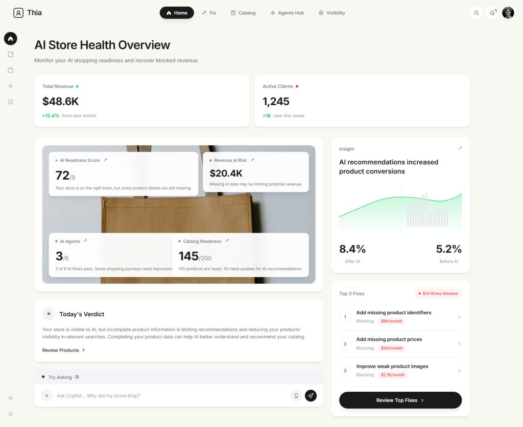 AI Store Dashboard Design Template