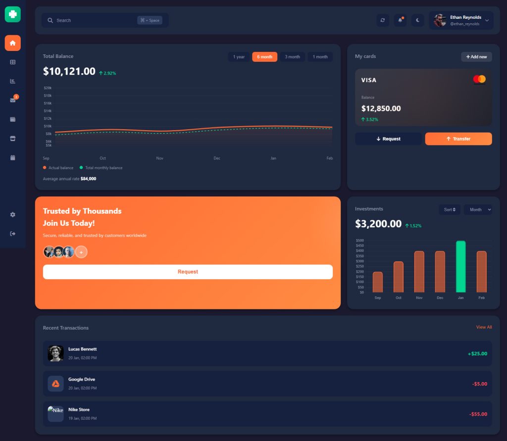 Portfolio Web Dashboard Design Template
