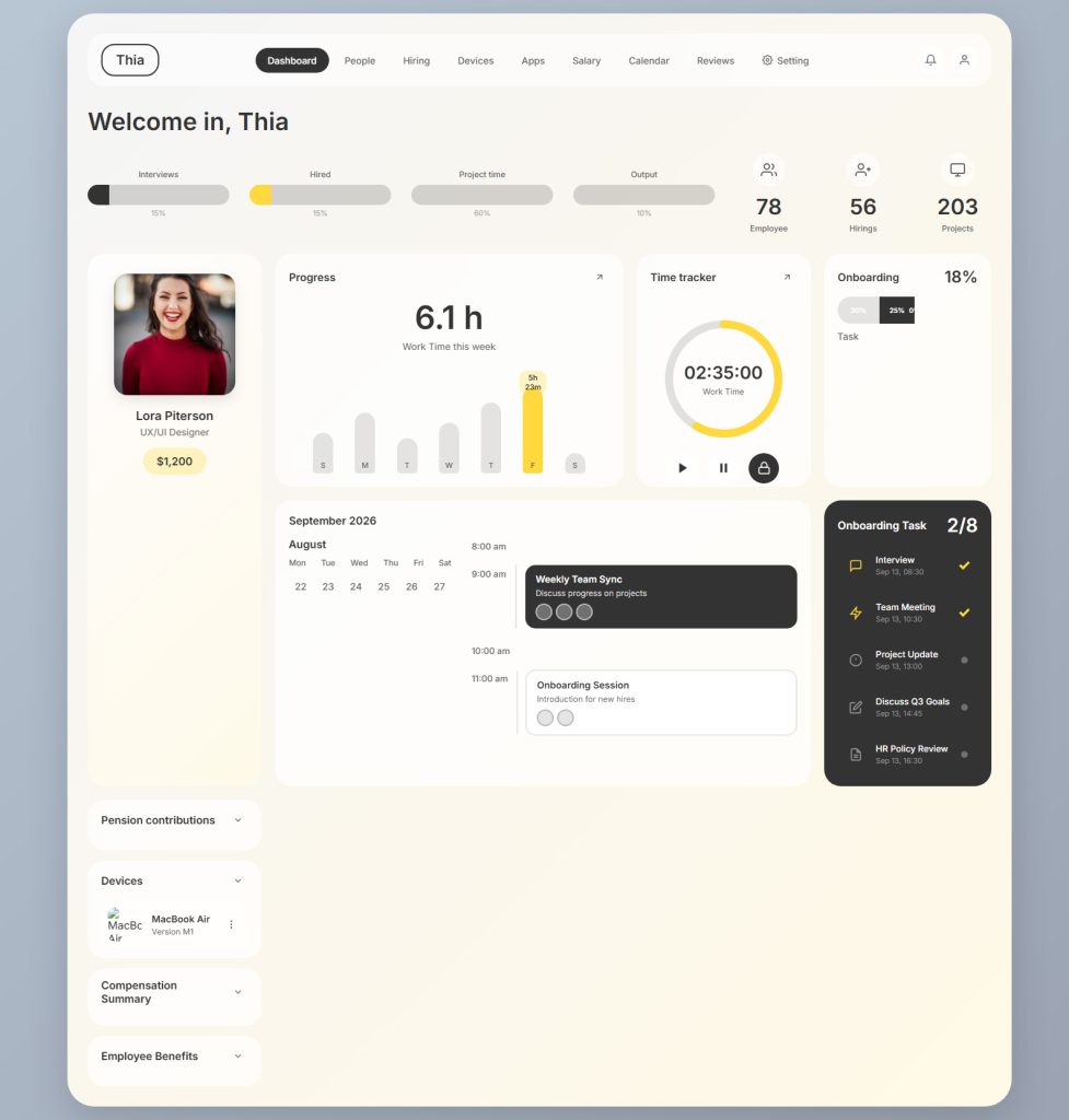 Personal Web Dashboard Design Template