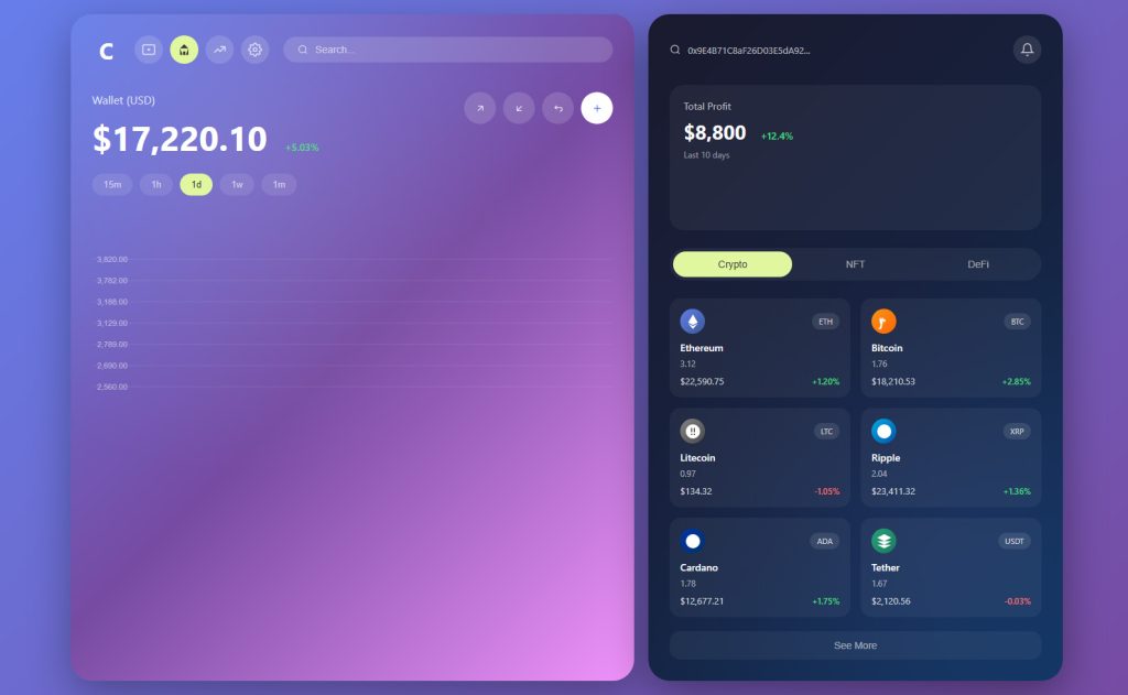 Crypto Web Dashboard Design Template
