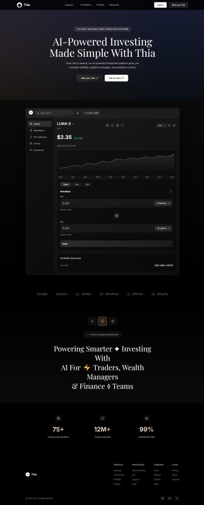 AI-Powered Investing Website Design Template