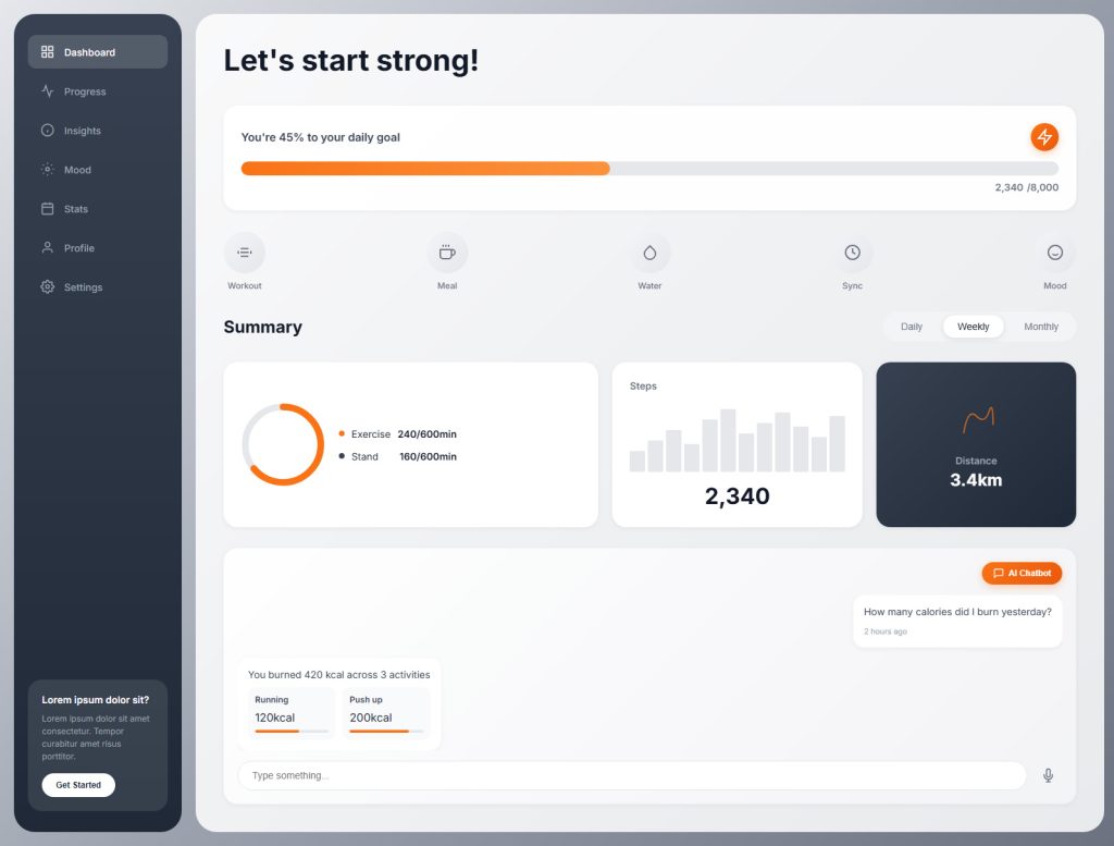 Health Dashboard Design Template