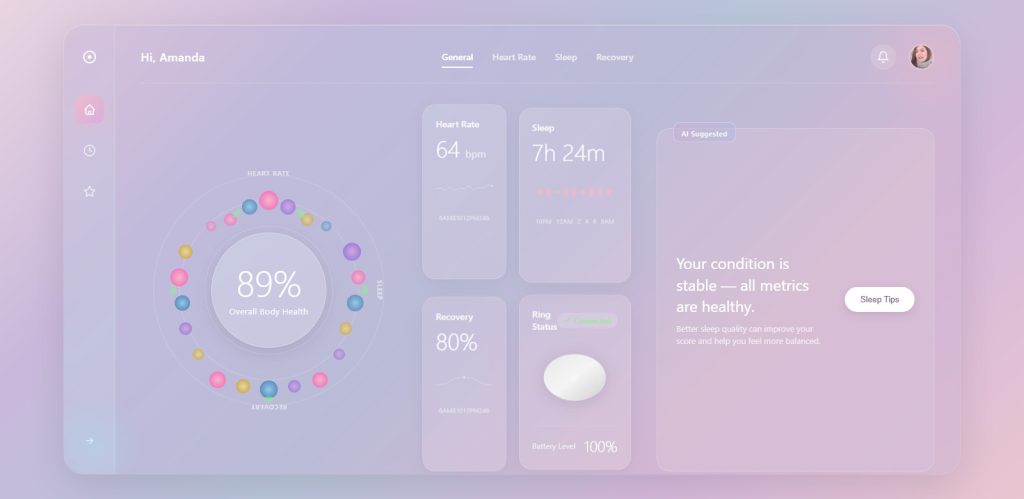 Personal Health Dashboard Design Template