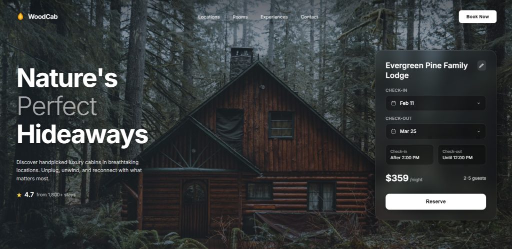 WoodCab Website Design Template