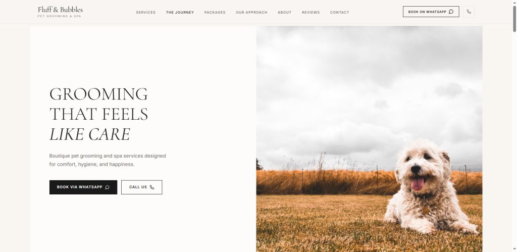 Pet Grooming Website Design Template