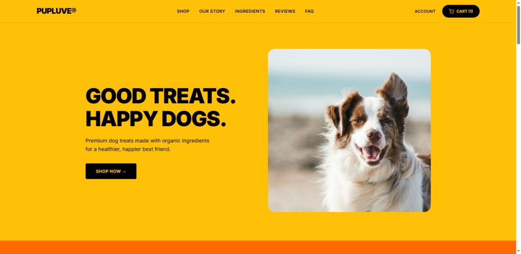 Pet Shop Website Design Template