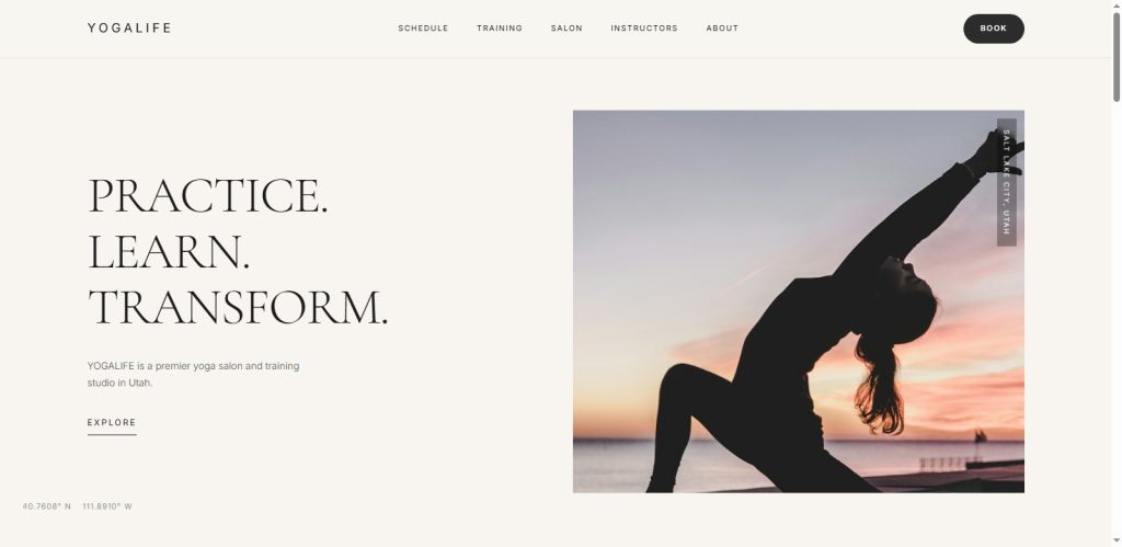 Yoga Studio Website Design Template