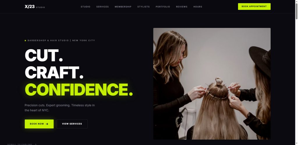 Styling Hair Studio Website Design Template