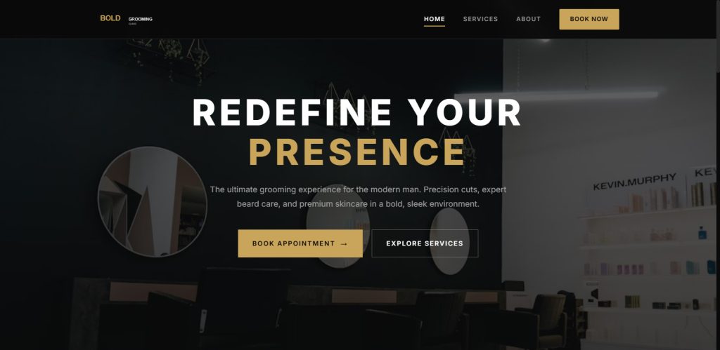 Hair Styling Studio Website Design Template
