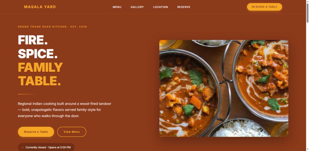 Restaurant Website Design Template