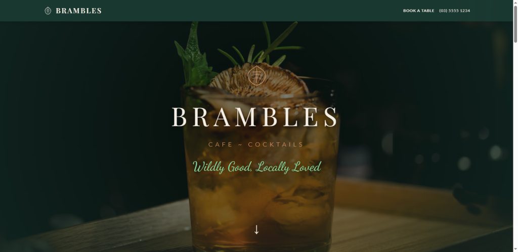 Coffee Cocktails Website Design Template