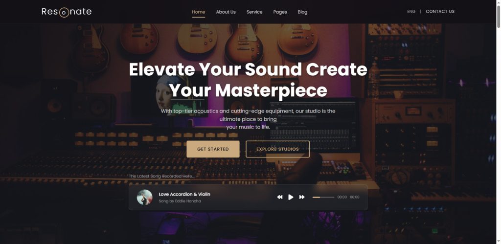 Recording Studio Website Design Template
