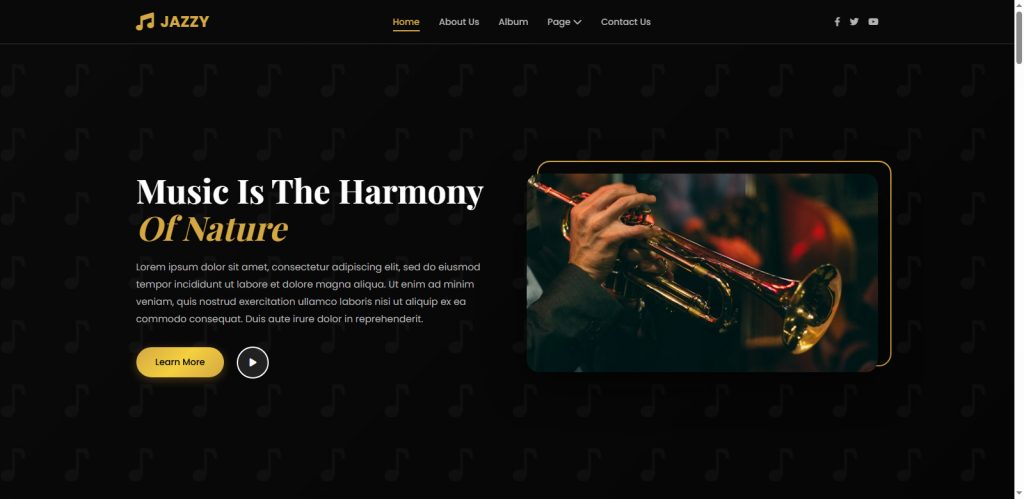 Jazz Band Website Design Template