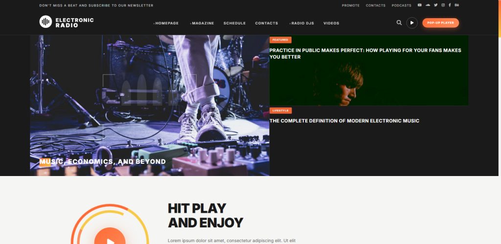 Radio Station Website Design Template