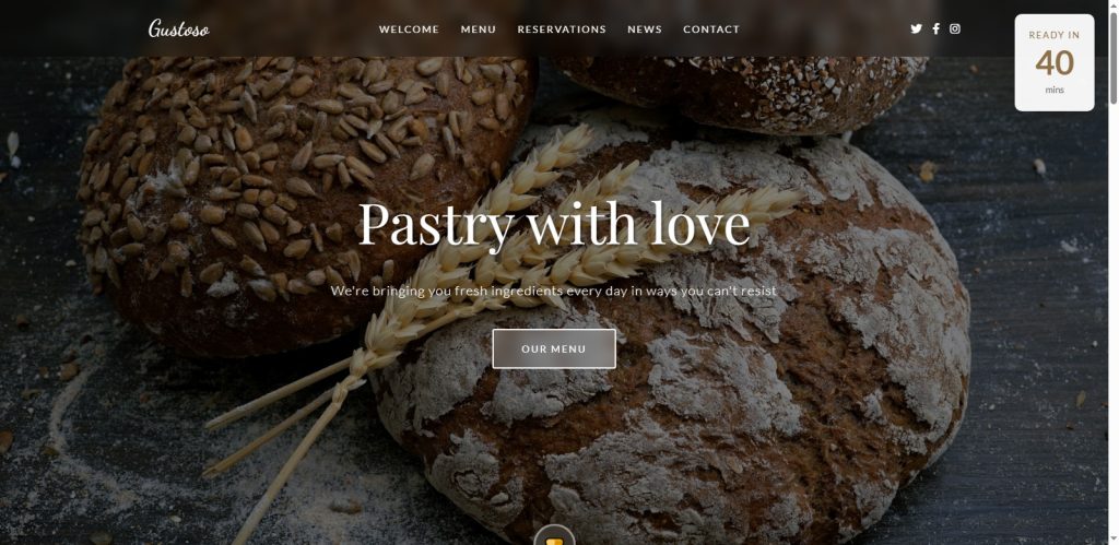 Pastry & Bakery Website Design Templates