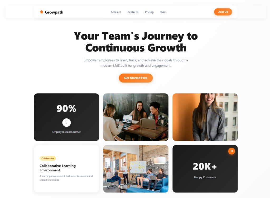 Team Hero Section Website Template
