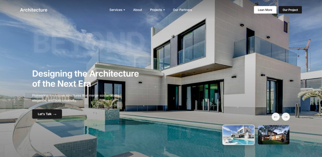 Architecture Hero Section Website Template