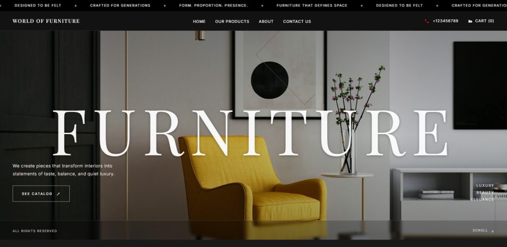 The Furniture Hero Section Website Template