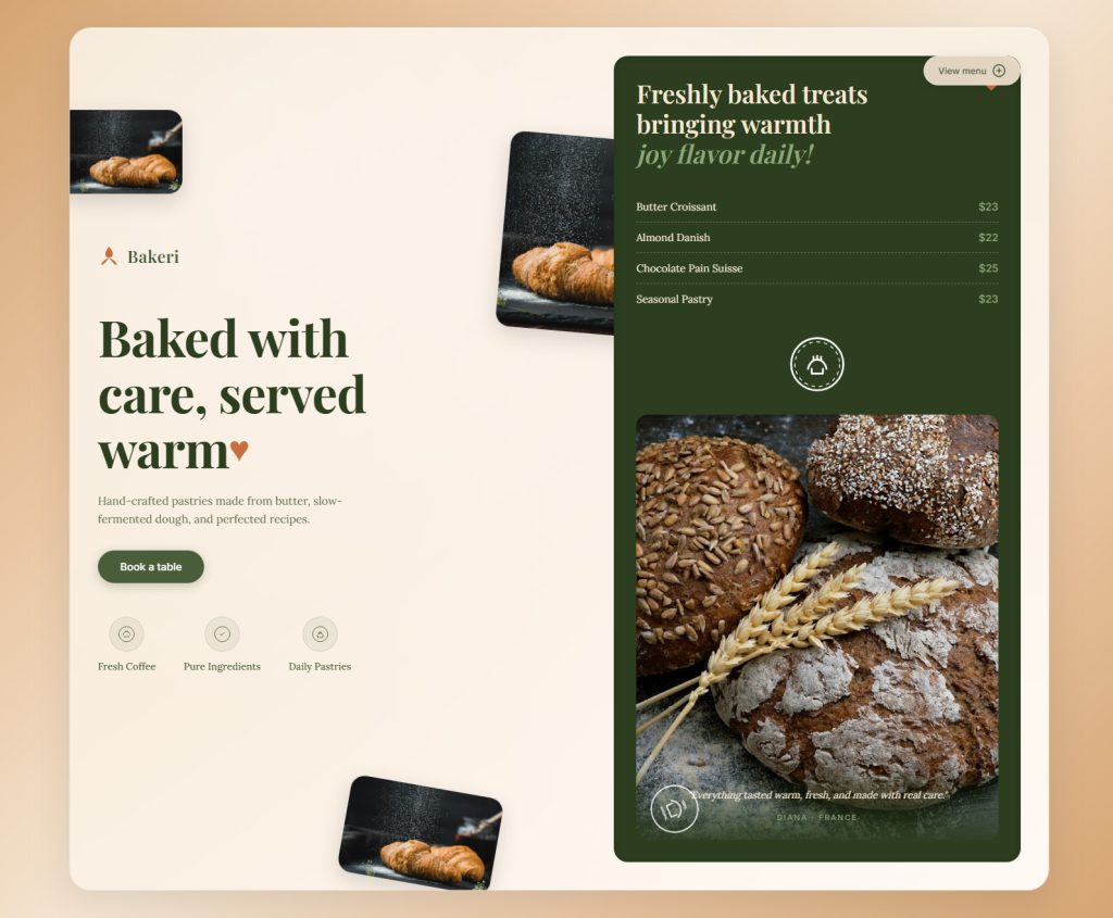 Bakery Hero Section Website Design Templates