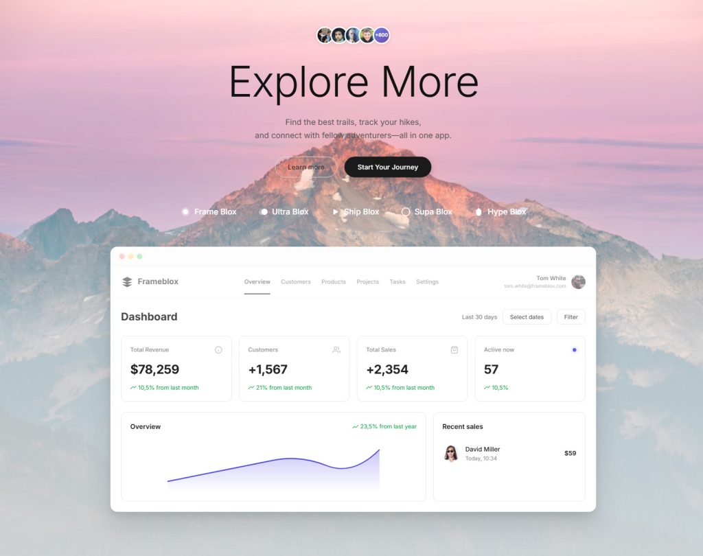 Adventure Hero Section Website Design Templates