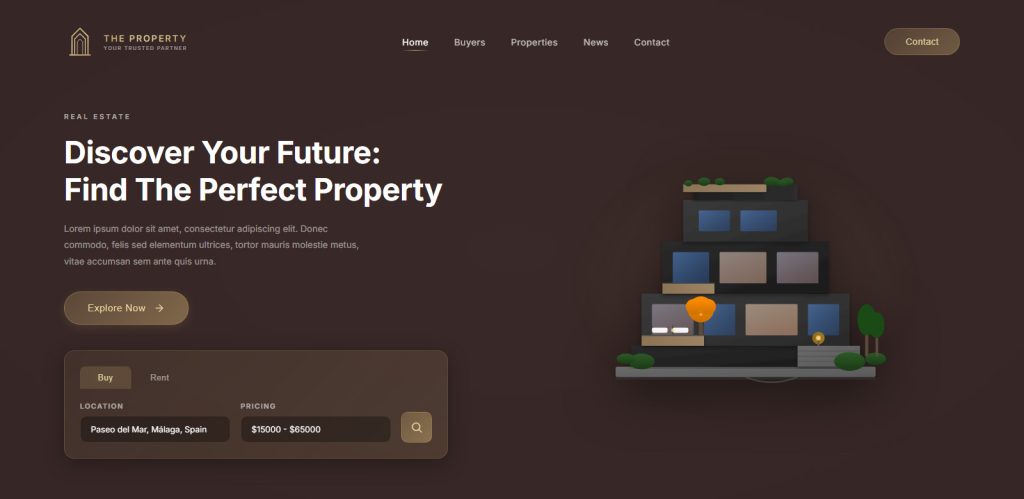 Property Hero Section Website Design Templates