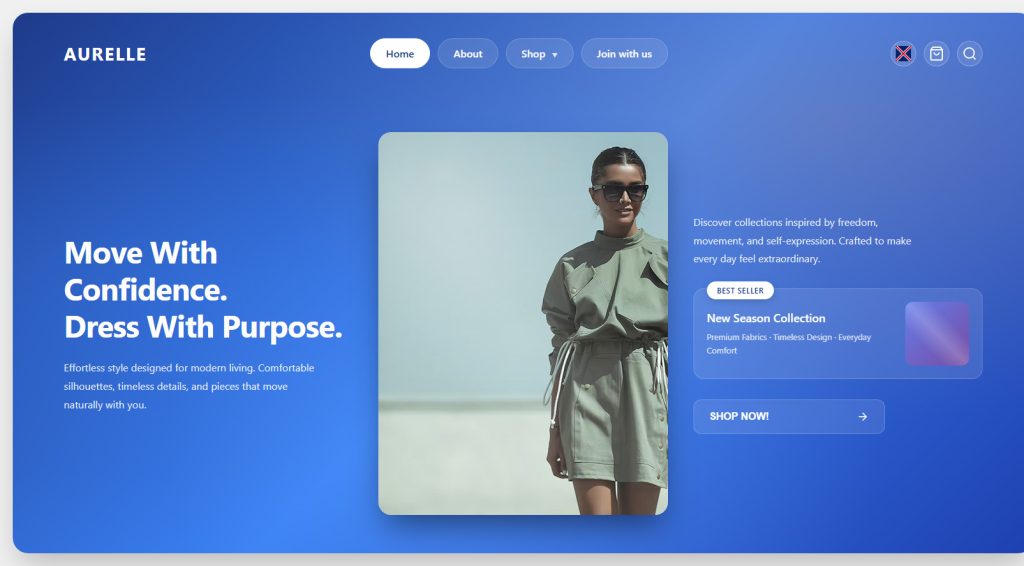 Dress Hero Section Website Design Templates