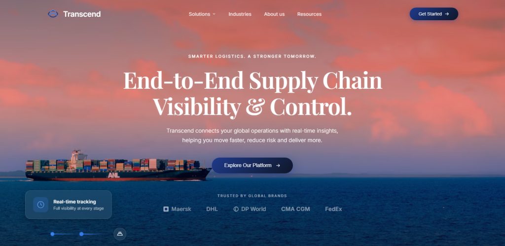 Logistics Hero Section Website Design Templates