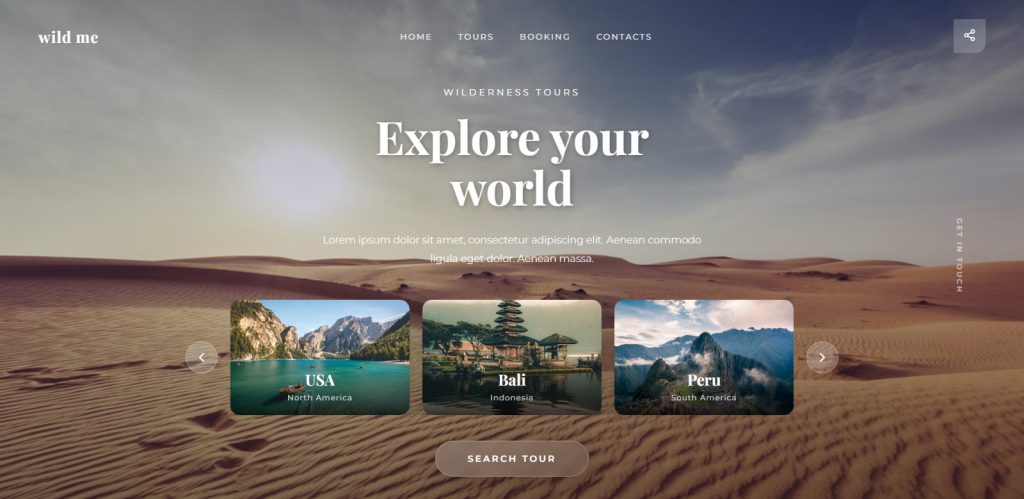 Travel Hero Section Website Design Templates