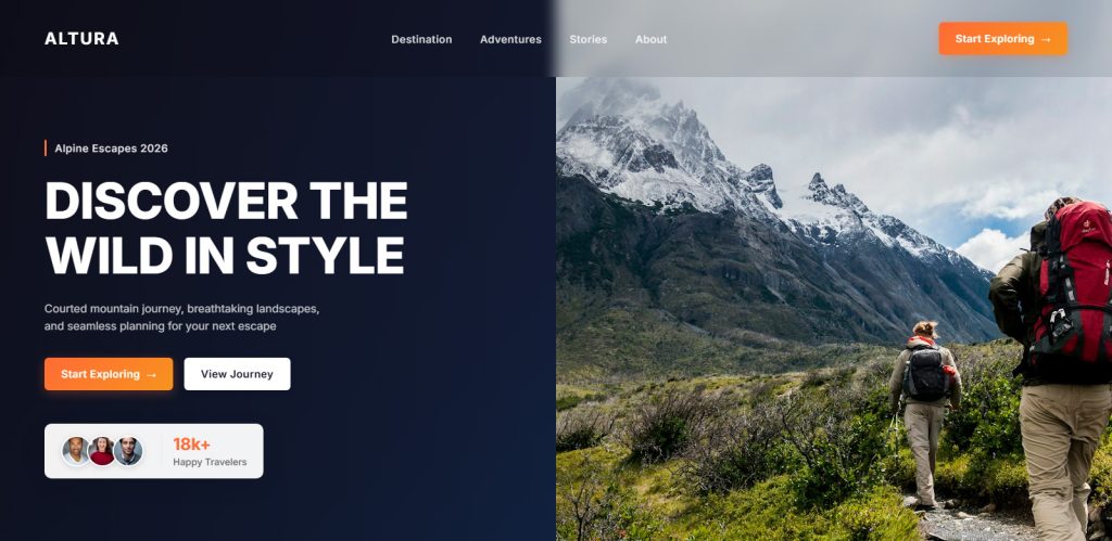 Wild Hero Section Website Design Templates