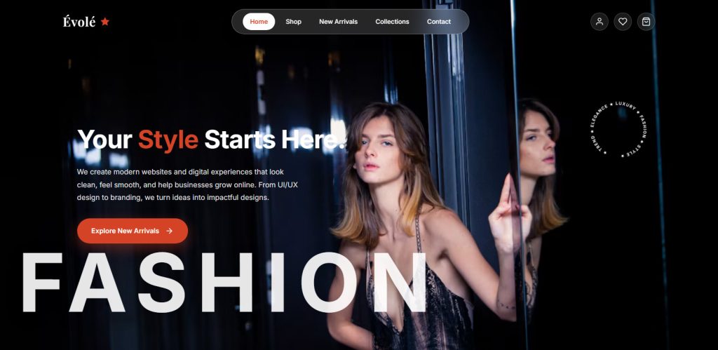Fashion Shop Hero Section Website Design Template