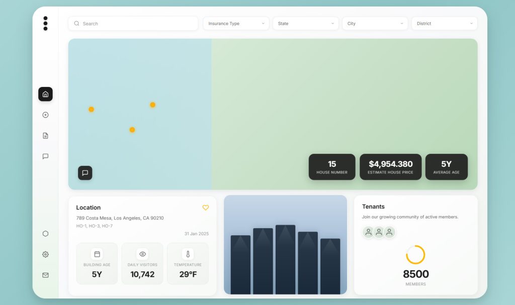 Real Estate Dashboard Website Design Templates