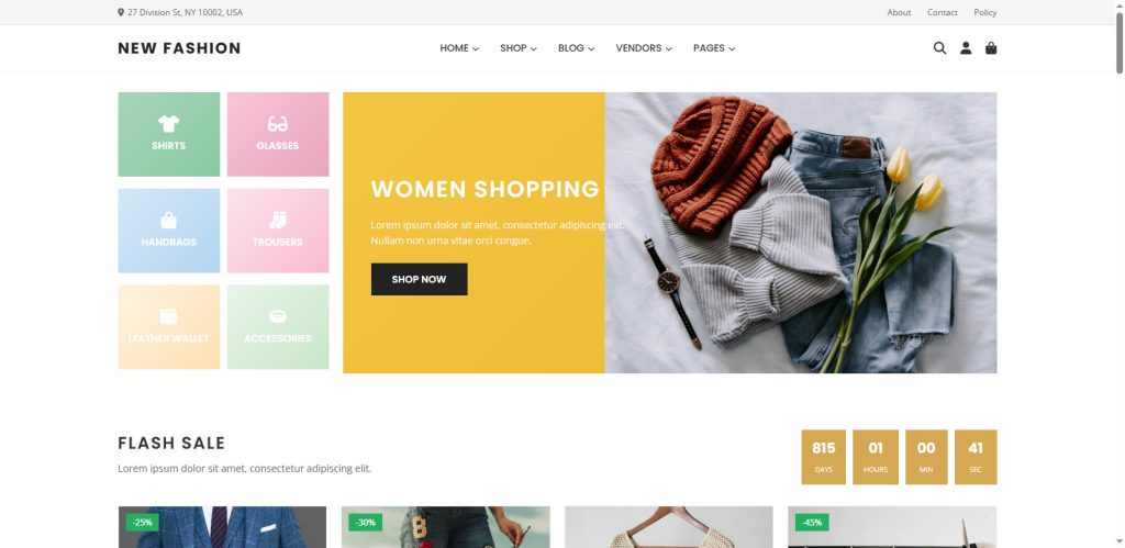 Fashion Store Website Design Template